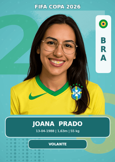 Figurinha gerada pela plataforma — Joana Prado, volante